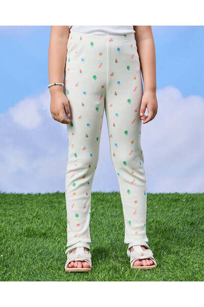 REDTAG بنطال ضيق للفتيات من قماش آيس كريم عاجي اللون