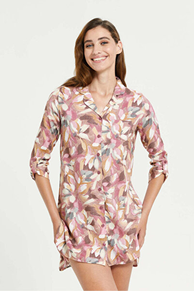 REDTAG Women Purple Printed Nightshirt
