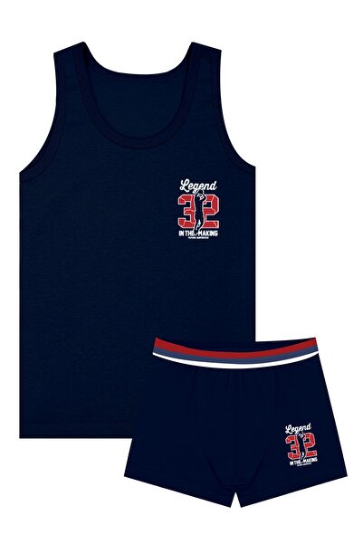 Öts Boy's Singlet Boxer ελαστικό ύφασμα Navy Blue Legend (96% βαμβάκι - 4% ελαστάνη)