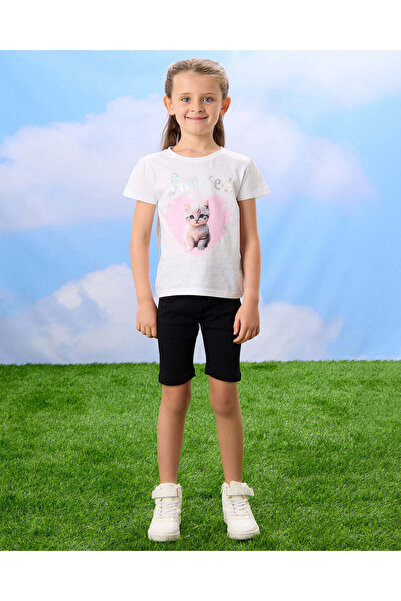 REDTAG Girls Black And Navy Cycling Shorts (Pack of 2)