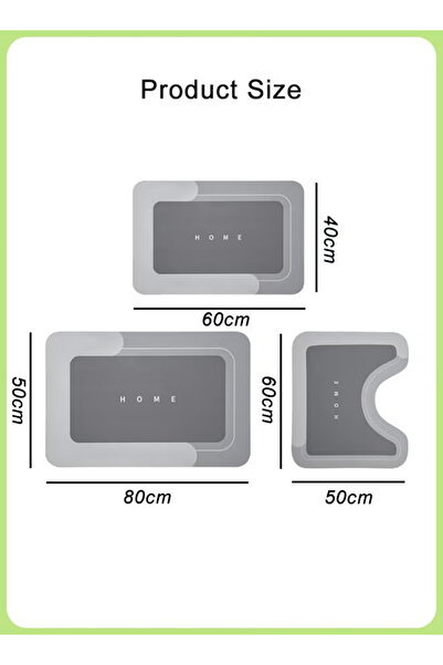 Generic Bathroom Mat,3-piece Super Absorbent Suede Bathroom Mat,for Wet Floors in Bathtubs and Toilets