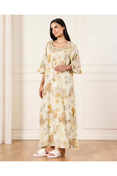 REDTAG قميص نوم نسائي بيج بطبعة زهور