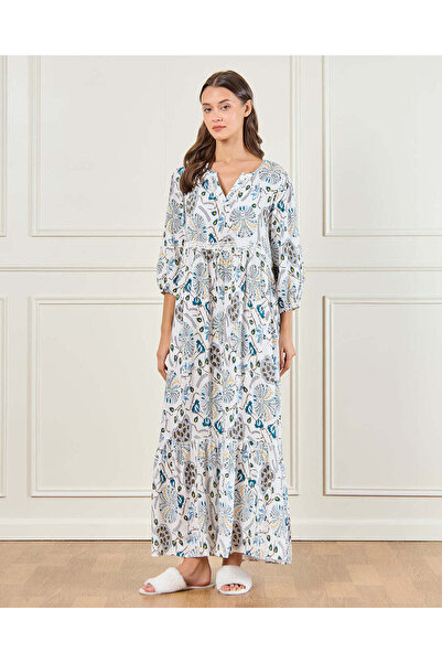 REDTAG قميص نوم نسائي أبيض مطبوع