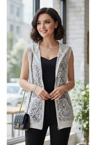 MODA Italian lace hooded stylish and stylish vest