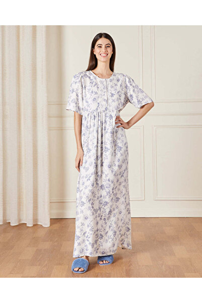 REDTAG قميص نوم نسائي أبيض مطبوع