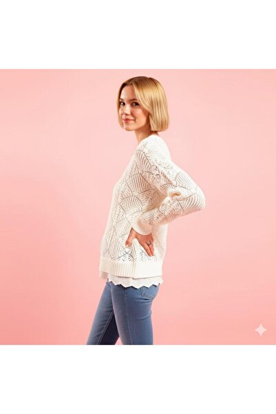 Lal Triko Lace-Like Knit Knitwear Bluse 11056