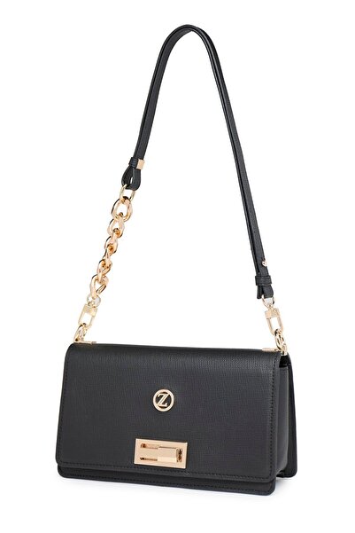 Zühre Black Bag with Locking Buckle Detail Z0036