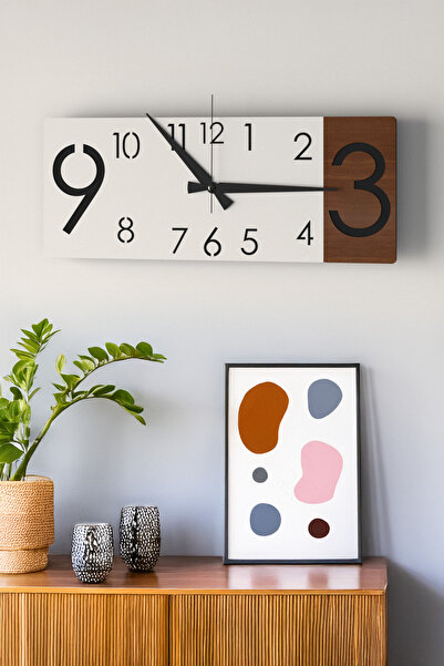 LUPOKRAFT Minimalist Tasarım Yatay Duvar Saati Ev Ofis Dekorasyonu