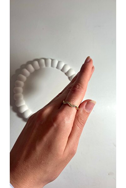 Store VIP Dalga Formlu Ayarlanabilir Altın Yüzük