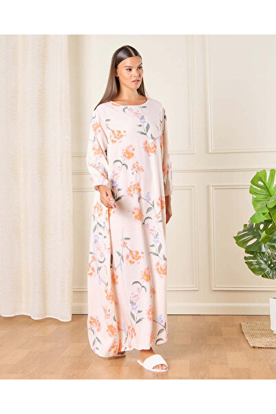 REDTAG Women Cream Printed Nightgown