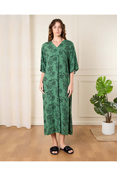REDTAG Women Green Printed Nightgown