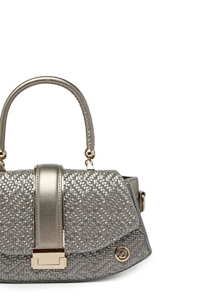 Zühre Gray Bag with Embossed Knit Detail Z0042