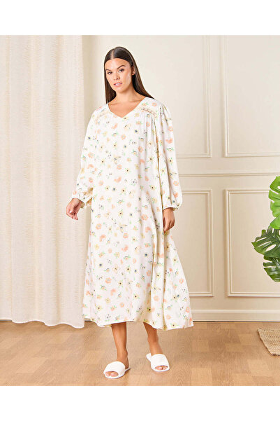 REDTAG قميص نوم نسائي أبيض مطبوع