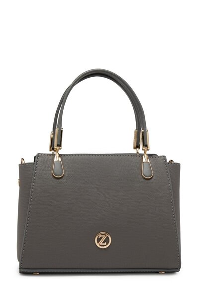 Zühre Textured Zipper Closure Gray Hand and Shoulder Bag Z0047