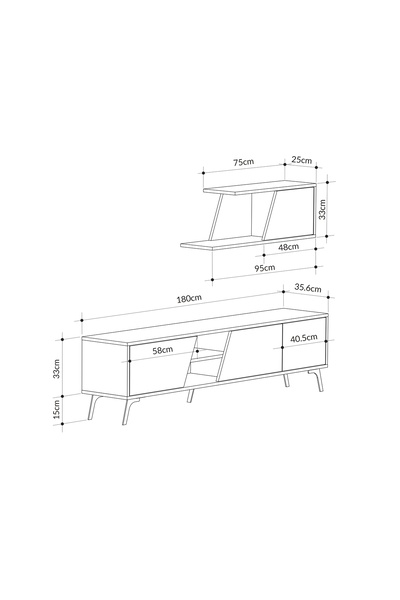 Mourah Home Mourah Fiona Tv Unit Up To 70 Inches - Oak/Dark Grey