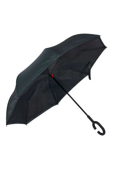 zola Double umbrella, folding, solid handle, black, diameter 105 cm