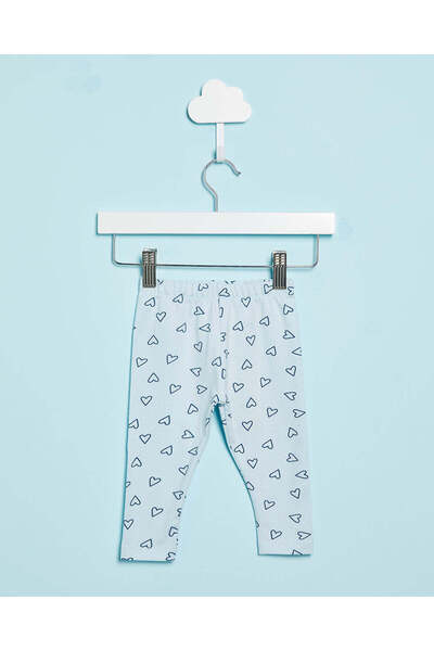 REDTAG بنطال ضيق مطبوع عليه قلب أزرق للبنات الرضع
