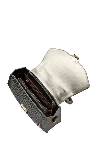 Zühre Gray Bag with Embossed Knit Detail Z0042