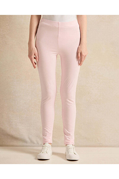 REDTAG Senior Girls Pink Plain Leggings