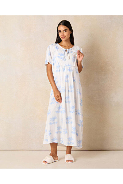 REDTAG Women White Printed Nightgown