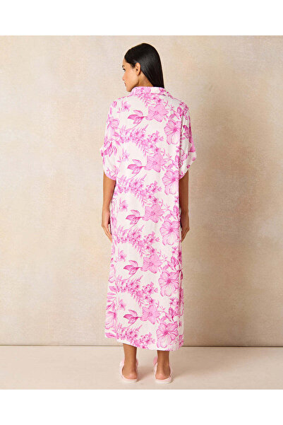 REDTAG Women Pink And White Printed Nightgown