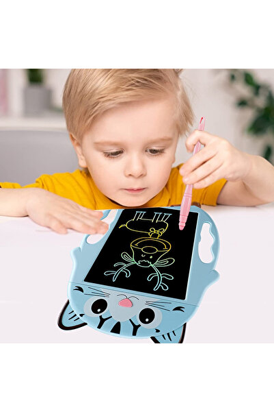 RCO Tableta copii LCD pentru desenat, Motanel cu buton de stergere, 23cm, Albastru, WP6009-B