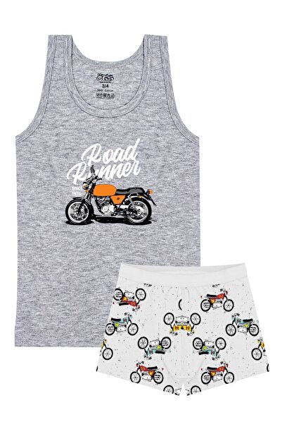Öts Boy's Athlete Boxer Lycra Gray Motorcycle (96% Cotton - 4% Elastane)