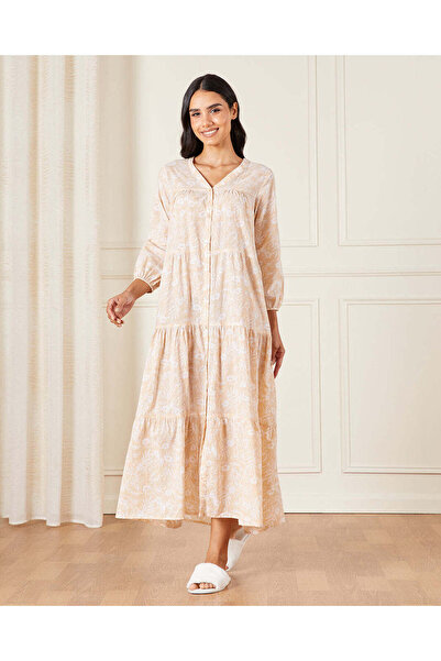 REDTAG قميص نوم نسائي بيج مطبوع بالكامل