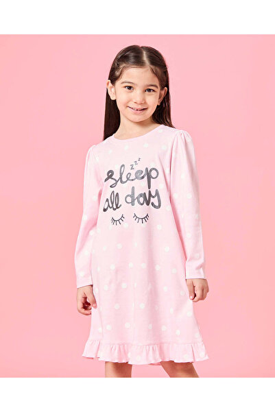 REDTAG قميص نوم مطبوع عليه صورة بناتي باللون الوردي