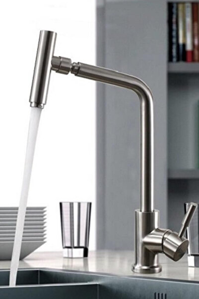 MegaVitrin حنفية مطبخ فينيزيا إينوكس برأس متحرك مفصلي من الفولاذ المقاوم للصدأ مع ضمان لمدة 5 سنوات