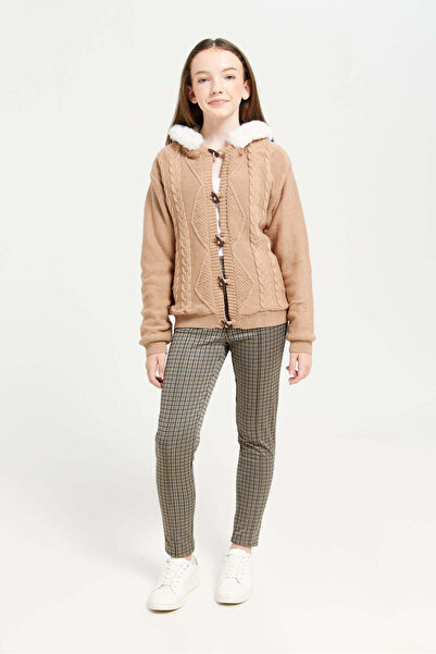 REDTAG Senior Girls Brown And Green Plaid Leggings