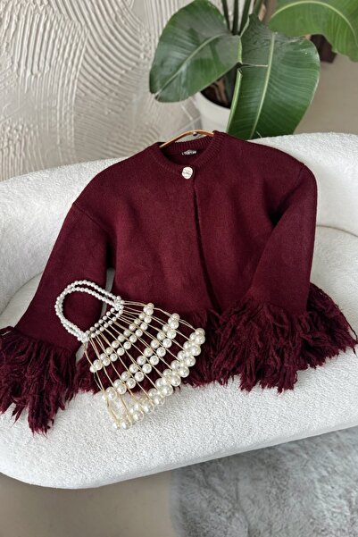 Poliyance Feza Burgundy Cardigan