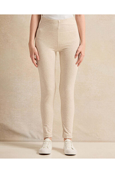 REDTAG Senior Girls Beige Basic Leggings