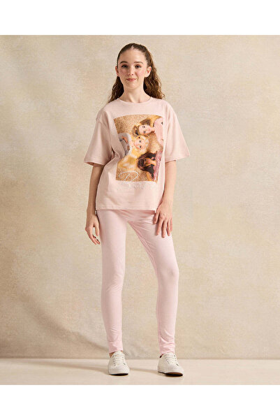 REDTAG Senior Girls Pink Plain Leggings