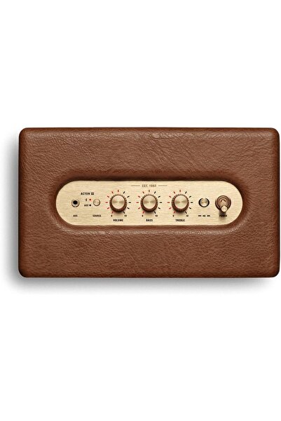 Marshall مكبر صوت منزلي لاسلكي فاخر Acton III بقوة 60 وات مزود بتقنية البلوتوث 5.2 ومدخلات متعددة (بني)