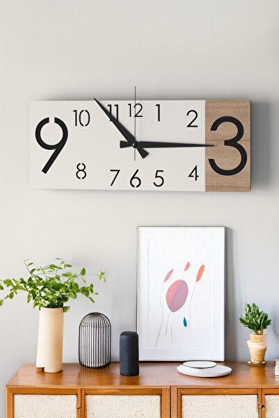 LUPOKRAFT Minimalist Tasarım Yatay Duvar Saati Ev Ofis Dekorasyonu