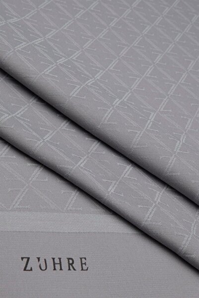 Zühre Monogram Patterned Gray Shawl 0053