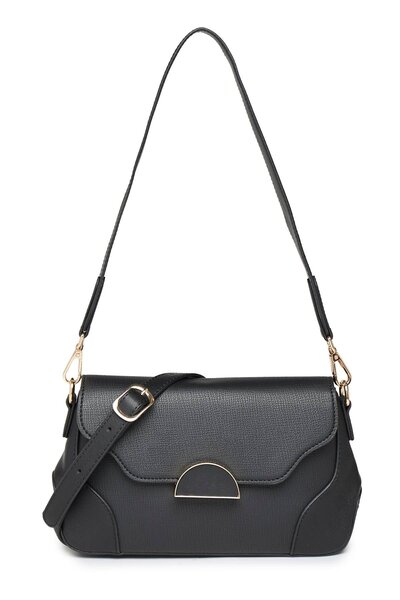 Zühre Black Bag with Metal Buckle Detail Z0028