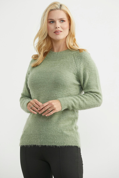 Sementa Round Neck Soft Basic Knit Sweater - Green