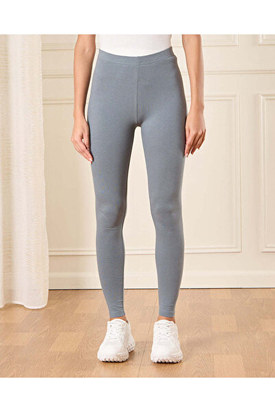 REDTAG Women Grey Long Leggings Set (Pack of 2)