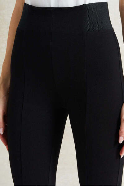 REDTAG Women Black Front Pleat Leggings