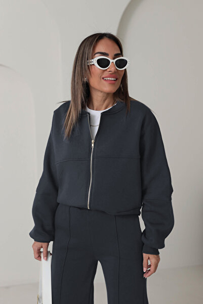 YAKAMEL Women's 3-Ply Bomber Jacket Bottom Top Tracksuit Set