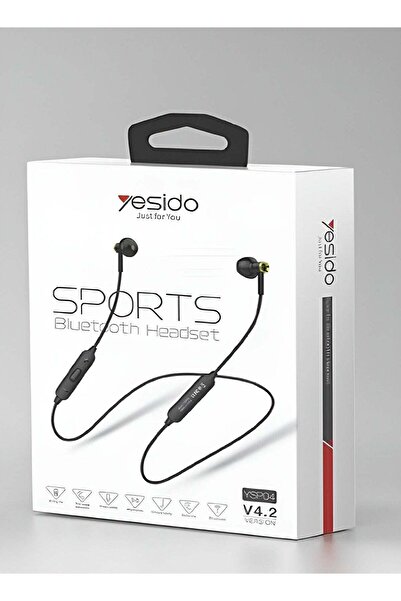 Yesido Sports Bluetooth Wireless Headset/Earphones with Noise Reduction Black