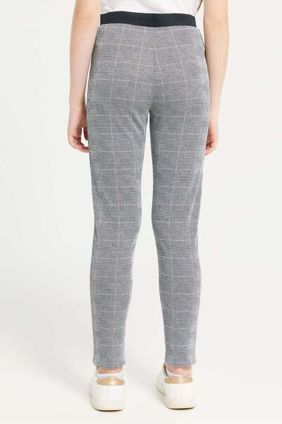 REDTAG Senior Girls Black And White Checkered Leggings