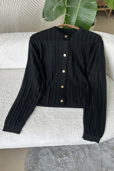 Poliyance Lale Black Cardigan