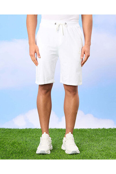 REDTAG Men White Solid Active Shorts