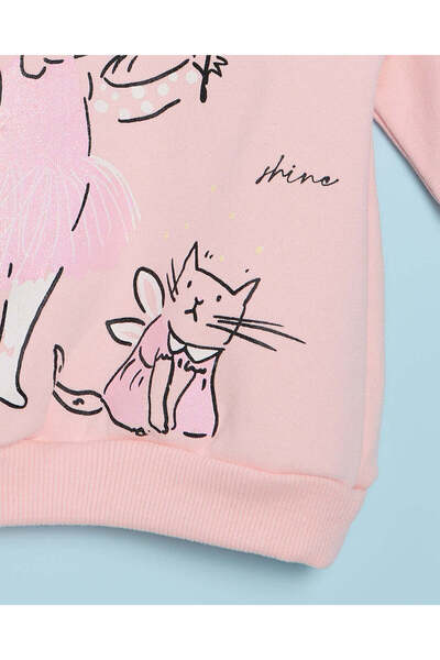 REDTAG Infant Girls Pink Fairy Placement Print Sweatshirt