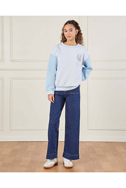 REDTAG Senior Girls Blue Cinnamoroll Drop Shoulder Sweatshirt