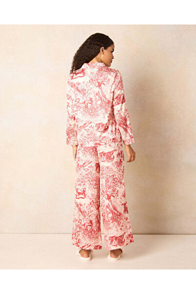 REDTAG Women Red Satin Pajama Set (2 Piece)