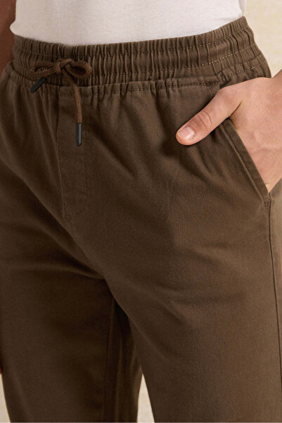 REDTAG Senior Boys Brown Pull-On Jogger Trousers